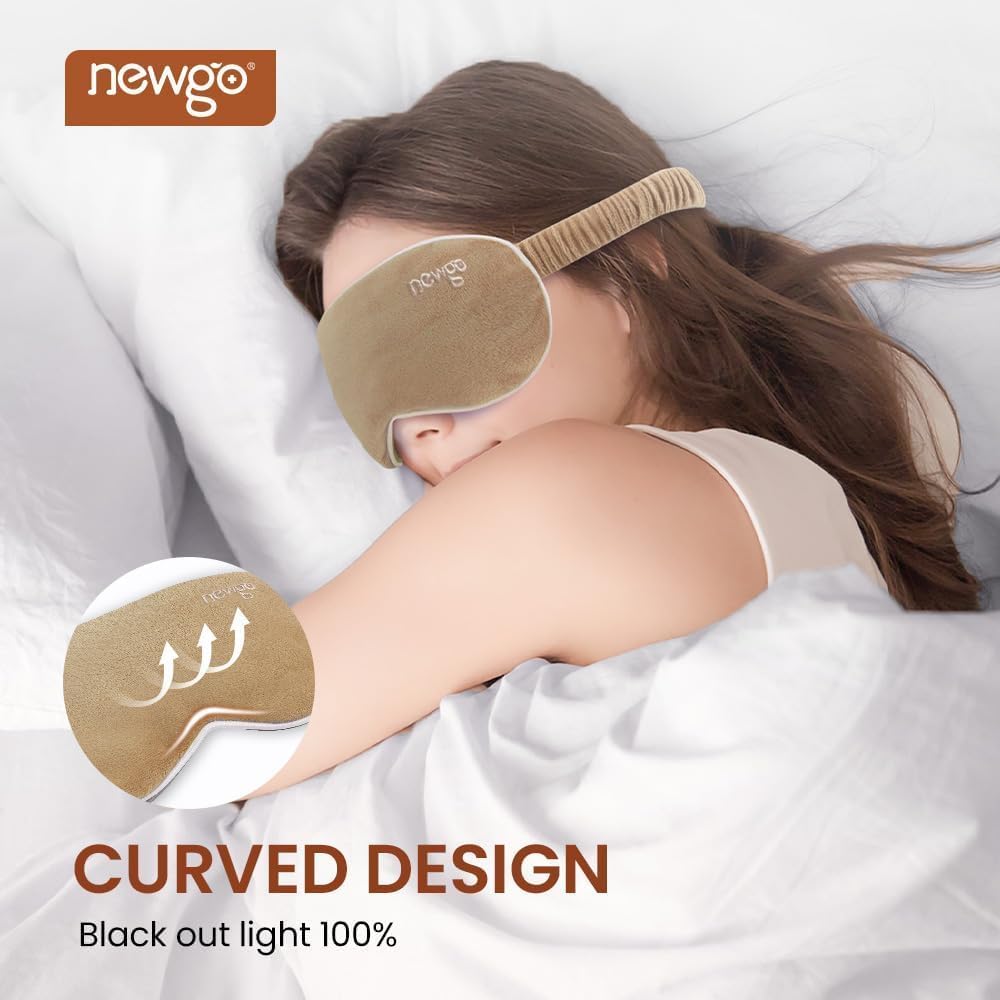 NEWGO Microwave Heated Eye Mask Soothing Relief for Dry Eyes, Heat Therapy Eye Warm Compress with Removable Cover for Stye, Blepharitis, Relaxation or Gift Choice - Brown - Image 4