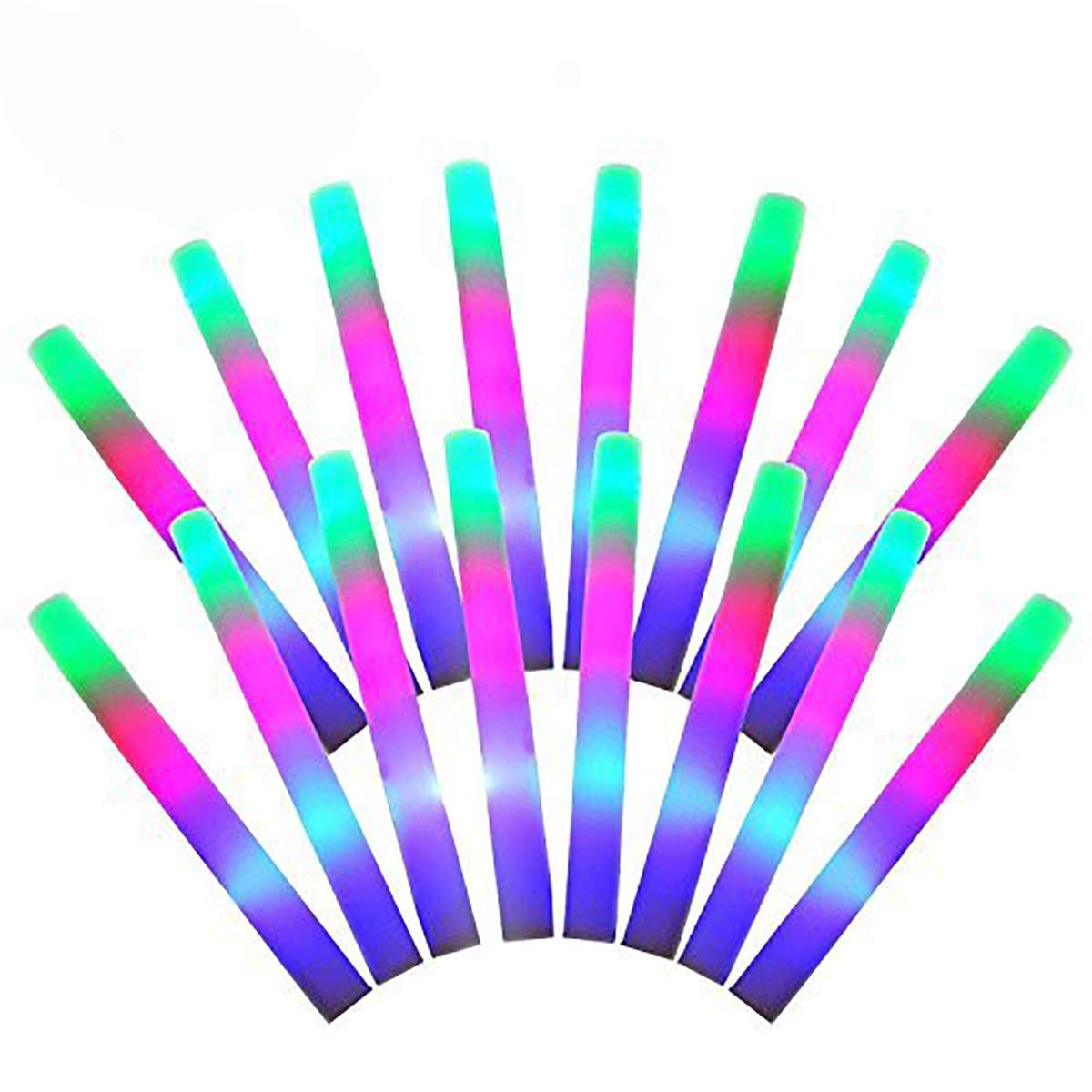 200Pcs LED Foam Sticks Glow Batons for Carnival,Parties,Concert,Festivals. Children Toy with 3 Modes Flashing Multicolor Lighting (200pack)