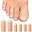 Soft Gel Toe Caps with Healing Coconut Oil - 6 Reusable Small & Big Toe Protectors for Ingrown or Missing Toenails, Corns, Calluses & Blister Relief