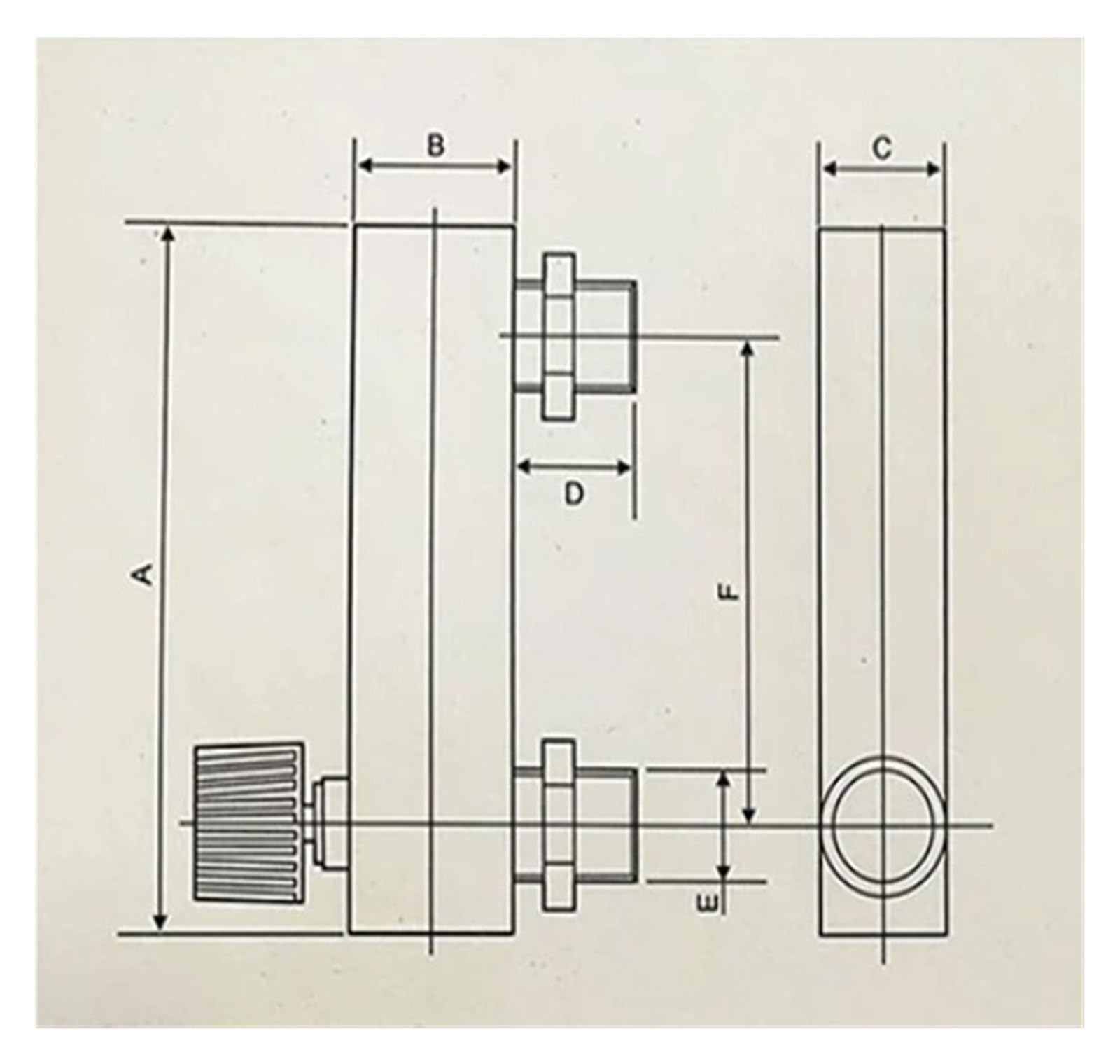 Rotámetro de líquido LZT-6T 16-160L/H ajustable montado en panel