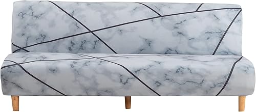 Miniatura 17 de MIFXIN Funda plegable para futón sin brazos, elástica, lavable, protector de muebles para 3 asientos, sofá cama plegable sin reposabrazos (gris Gris
