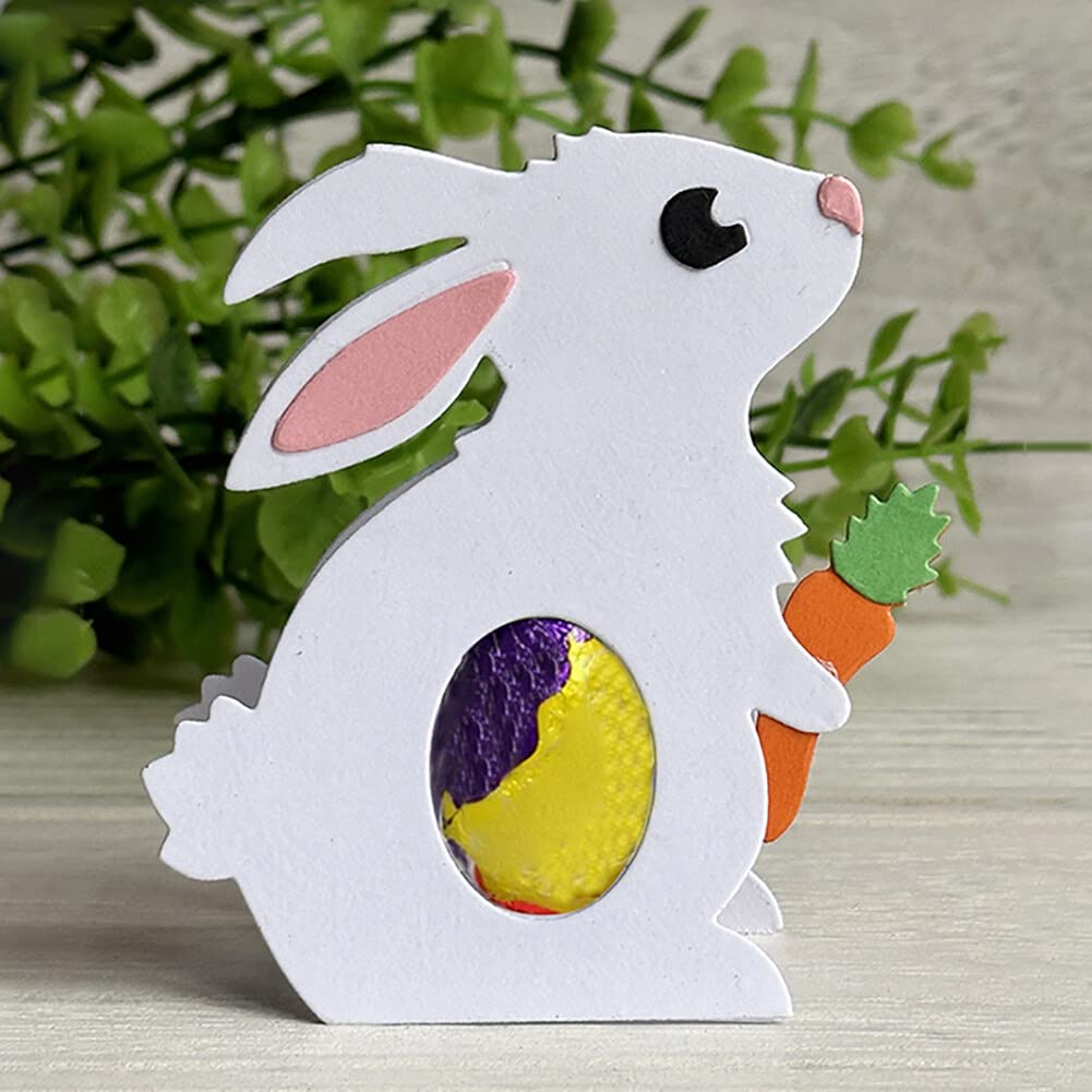 4 Pièces Pochoirs Découpe Pâques - Matrices Métal Lapin, Poussin, Œufs Pour Scrapbooking Et Cartes