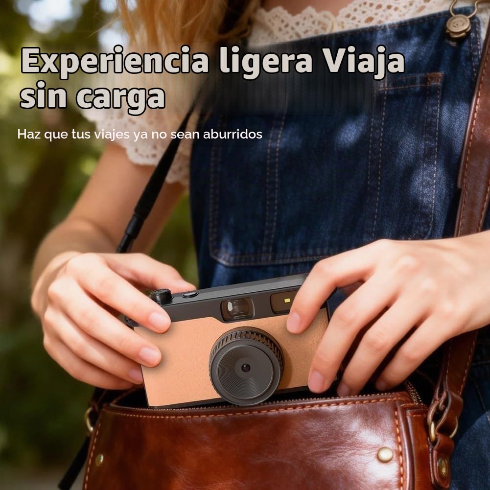 Cámara digital vintage – Cámara digital retro de 12 MP sin pantalla vintage cámara compacta para principiantes (naranja)