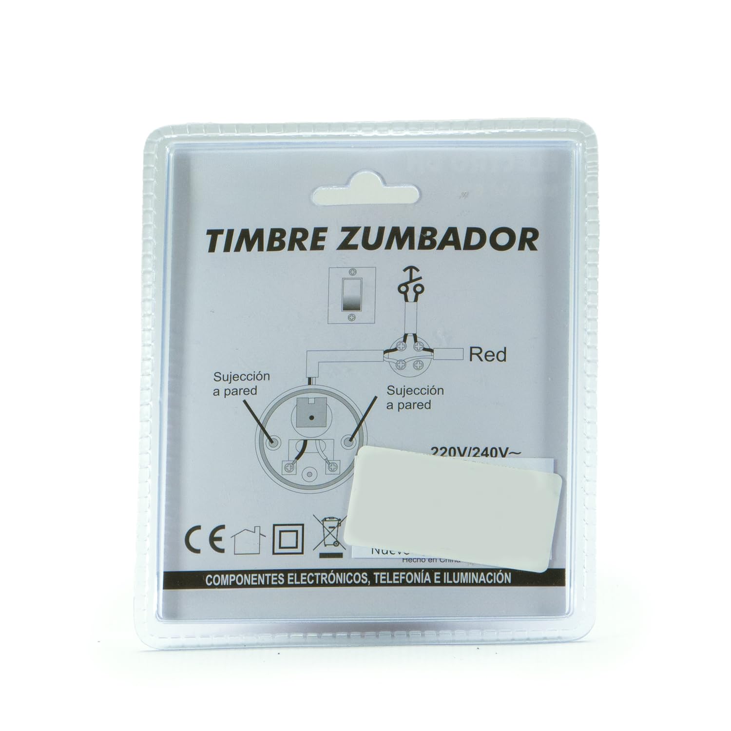 Timbre zumbador eléctrico con Hilos, fácil instalación Ø60 x 37 mm 230V