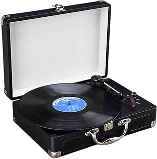 Gramophone, Record Player Belt-Driven 3-Speed Turntable, Vintage Vinyl Record Players Built-in Stereo Speakers