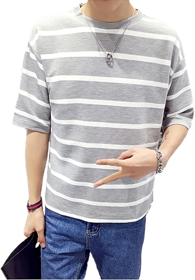 ボーダー メンズ Tシャツ オーバーサイズ 横縞 ヂシャツ 夏服 半袖 おしゃれ 夏 綿 カジュアル ゆったり ラウンドネック M 3xl ボーダー メンズ Tシャツ オーバーサイズ 横縞 ヂシャツ 夏服 半袖 おしゃれ 夏 綿 カジュアル ゆったり ラウンドネック M 3xl