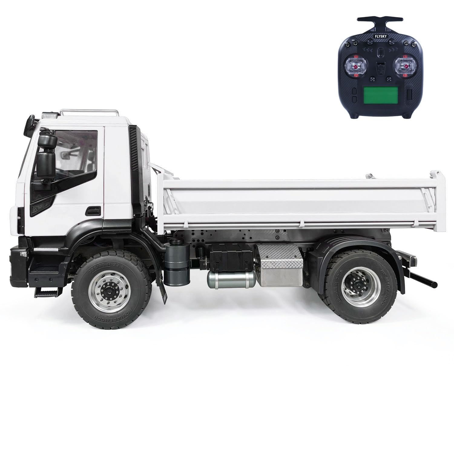 4X2 1 14 RC Hydraulic Dumper Truck Metal 2-Speed Remote Control Tipper Car Model Hobby Grade Model White