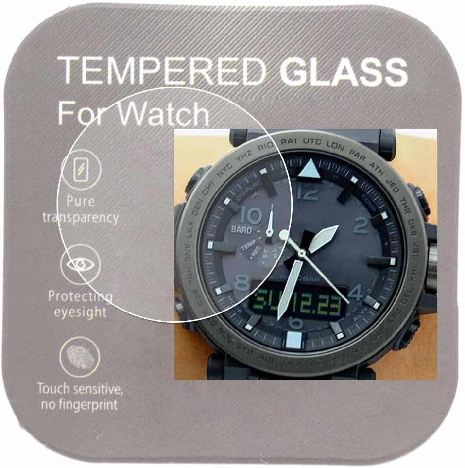 [2-Pcs ] Glass Screen Protector For PRG-600YB-3CR/ PRG650Y-1 Watch,2.5D Rounded Edges 9H Premium Real Tempered Protector Anti Scratch,Anti-fingerprint Bubble-free 【PRG-600 / PRG-650】