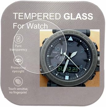 [2-Pcs ] Glass Screen Protector For PRG-600YB-3CR/ PRG650Y-1 Watch,2.5D Rounded Edges 9H Premium Real Tempered Protector Anti Scratch,Anti-fingerprint Bubble-free PRG-600 / PRG-650