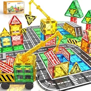 Kaysaitoy Magnetische Bausteine Kran Straße Spielzeug 40PCS