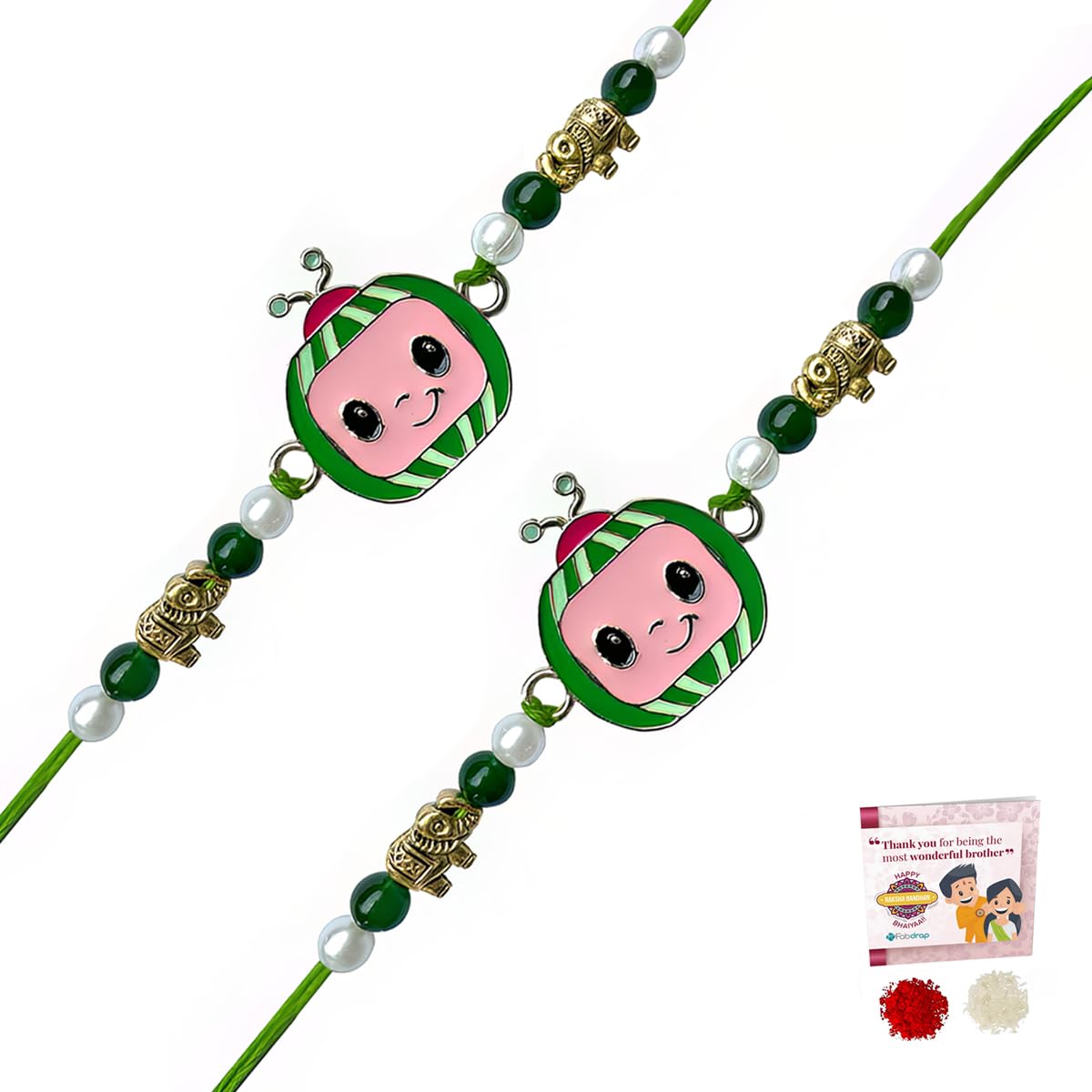 Fabdrap - Cute Cartoon Rakhi Set of 2 for Baby/Kids Brother/Sister - Rakhi Combo for Kids - Rakhi with Greeting Card (CocoBoyCombo) (B0CFG28QJQ) Amazon Price History, Amazon Price Tracker