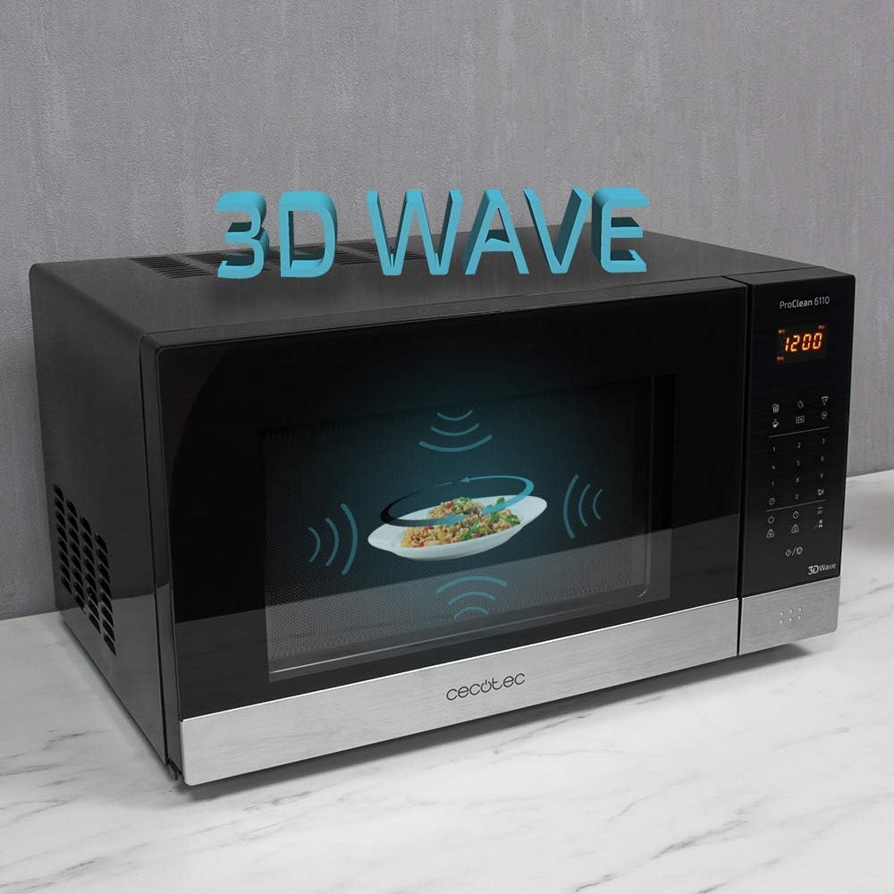Cecotec ProClean 6110 Microwave showing 3D Wave technology