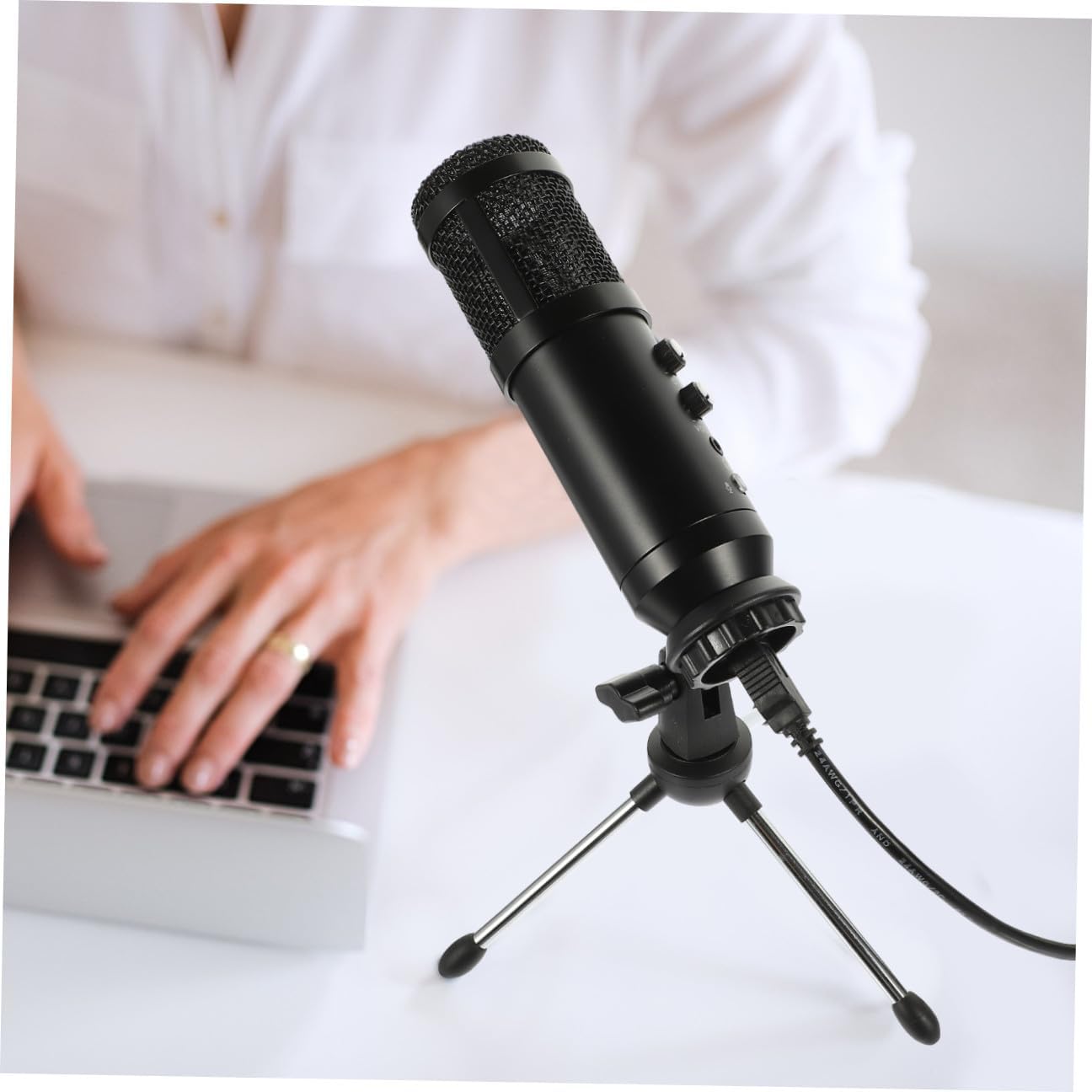 LIFKOME USB Condenser Microphone Kit for Recording Adjustable Low Noise Mic with USB Connection for Computer Live Streaming and Meeting