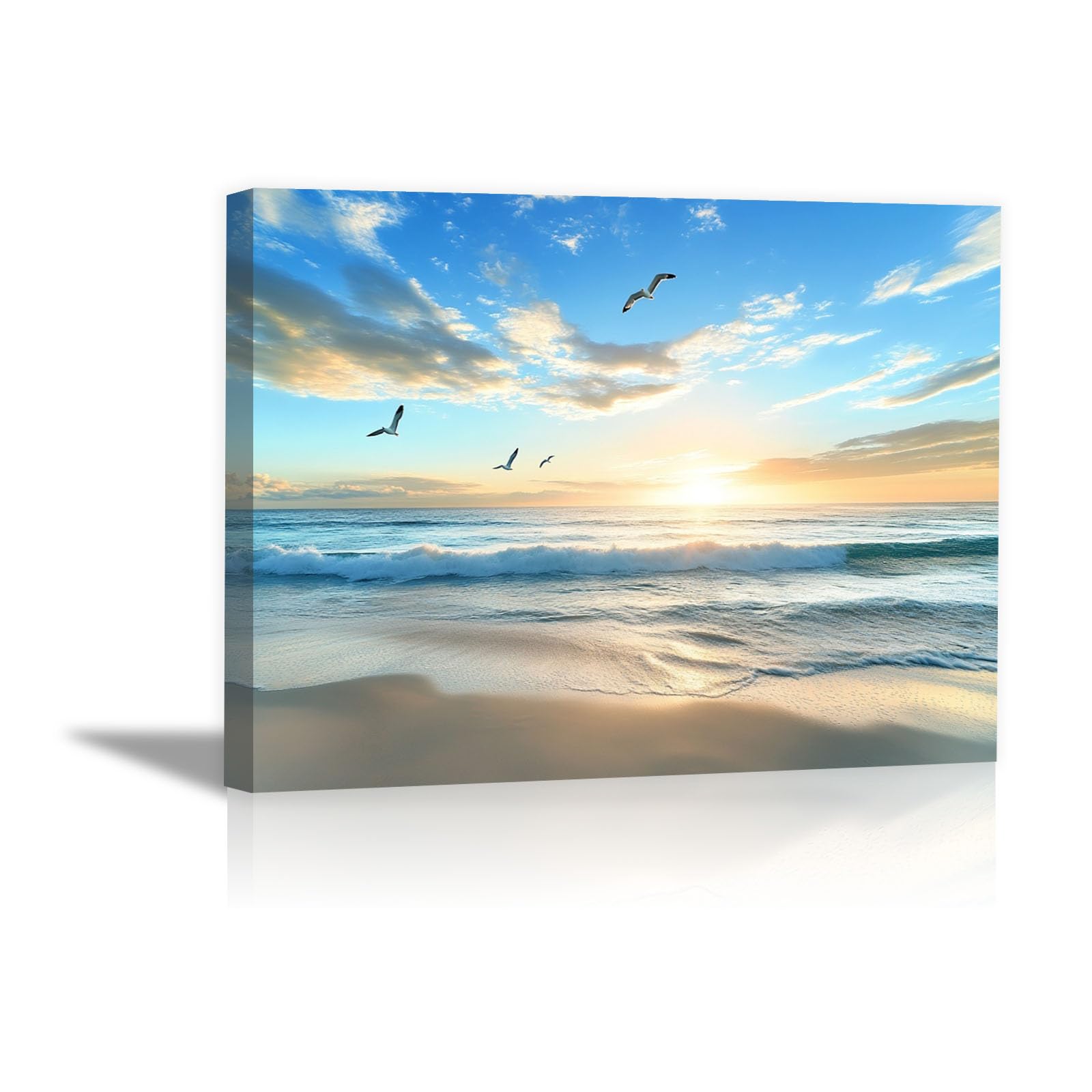 Cuadro moderno de paisaje de olas de playa enmarcado de 20x30cm 8