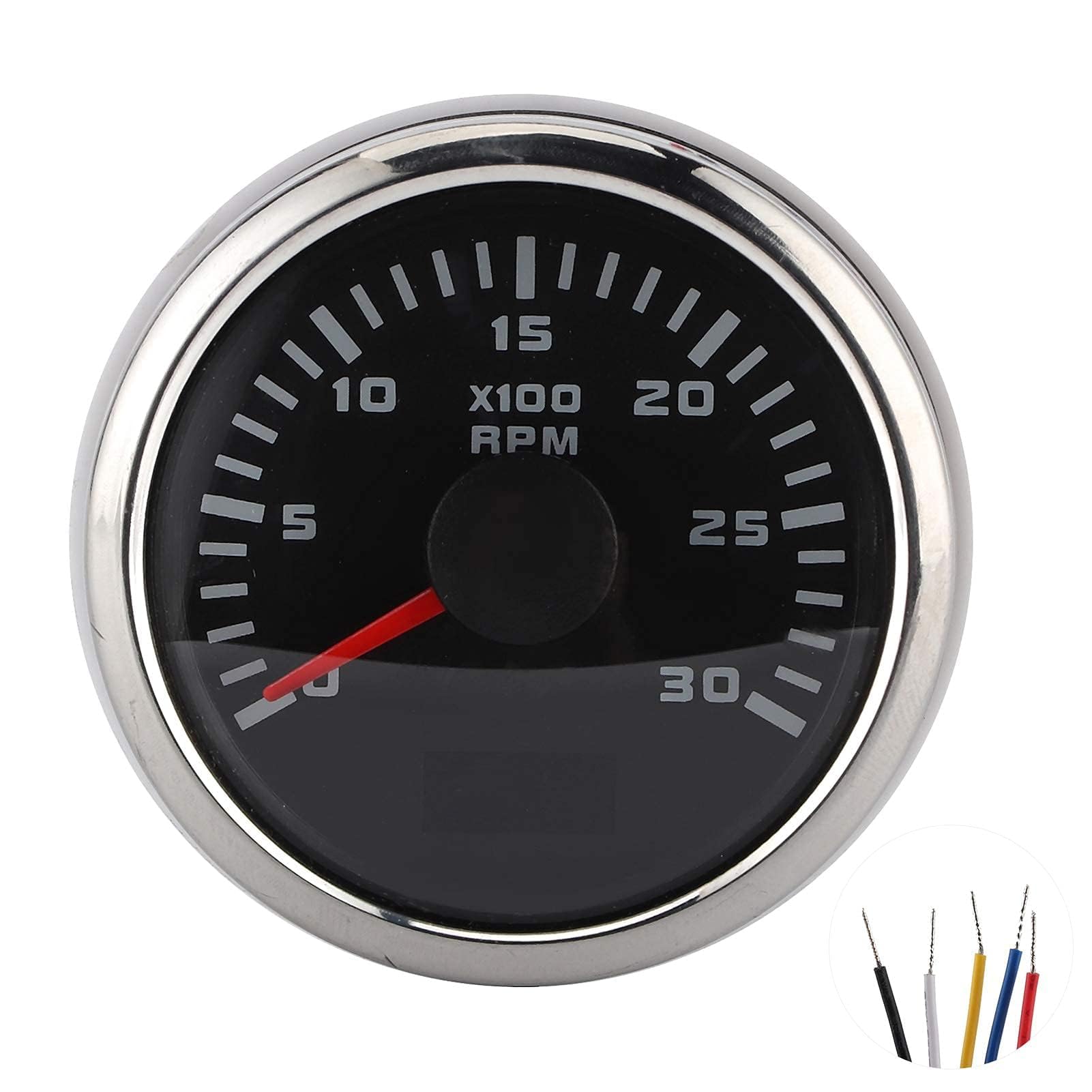 Tacómetro, 2 Pulgadas, 3000 RPM, Tacómetro para Barco, Pantalla LCD, Tacómetro para Coche, Motocicleta, Maquinaria de Ingeniería, Motor Fuera de Borda para Tacómetro de Coche, Tacómetro LCD, Tacómetro