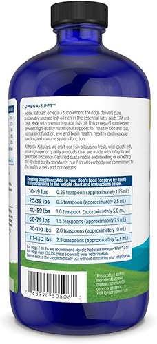 Miniatura 7 de Nordic Naturals Omega-3 para mascotas, sin sabor, 16 onzas, 1380 mg de omega-3 por cucharadita, aceite de pescado para perros grandes a muy grandes