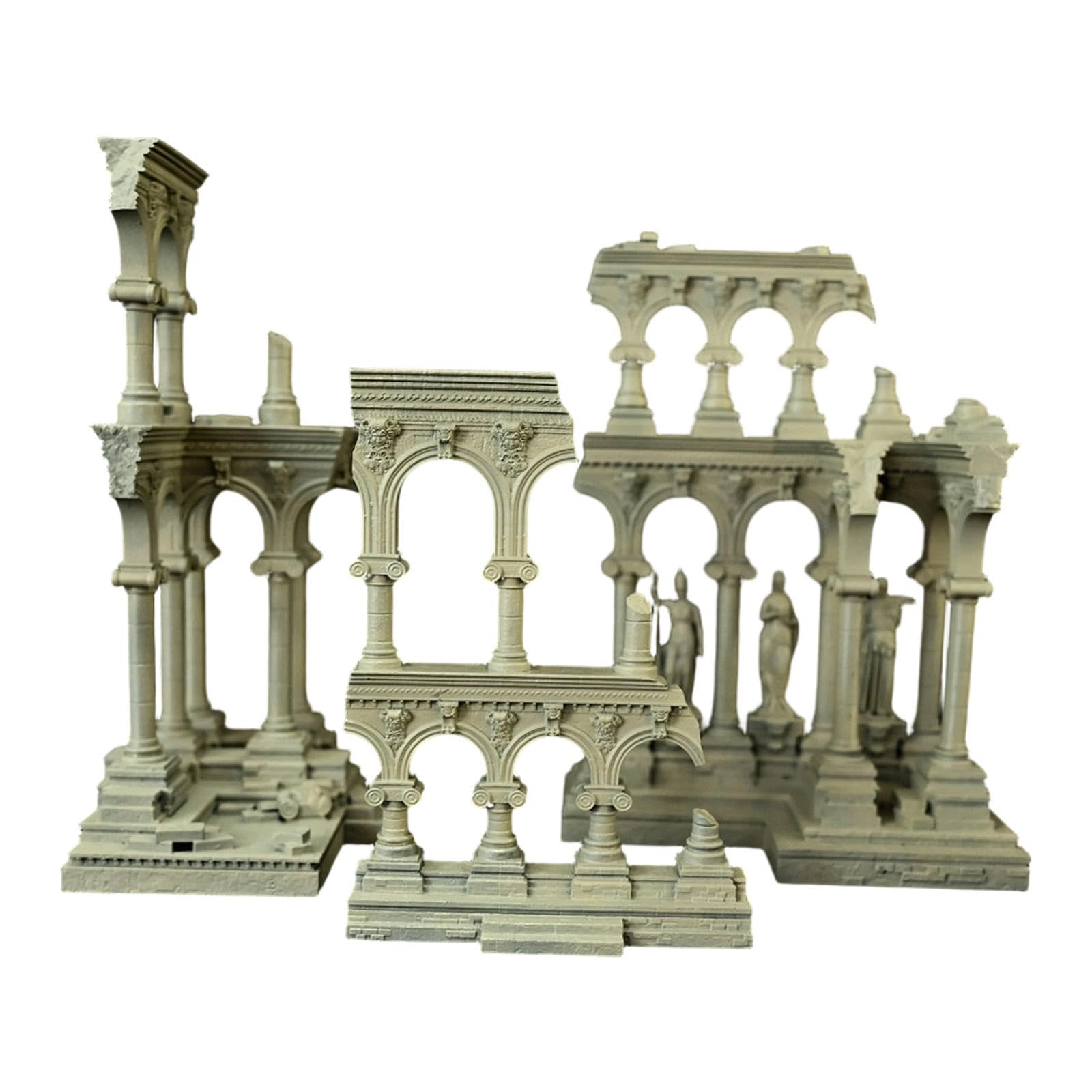 Acuario Ornamento Adorno Arquitectónico Romano Europeo en Resina Estatua Decorativa de Faraónico para Pecera Pieza de Estilo Europeo Antigua Ar, Estilo D, Individual