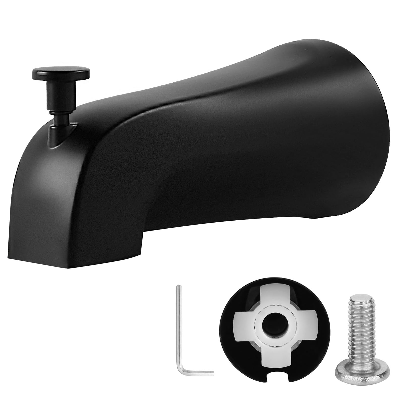 Bec de baignoire inverseur universel noir mat antidérapant pour douche