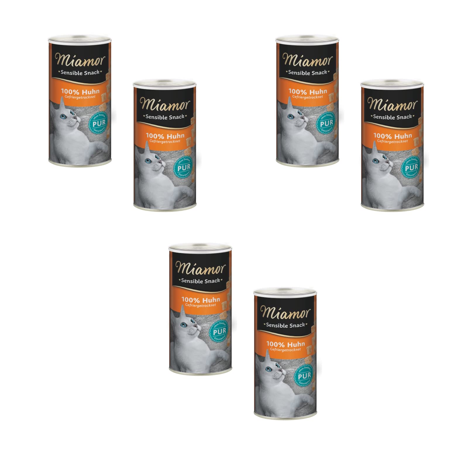 Miamor Sensible Snack Pollo Pur | Pack de 6 | 6 x 30 g | Bocadillo para gatos de filete de pechuga de pollo | Alimento individual también para gatos sensibles y con alergias | Como recompensa