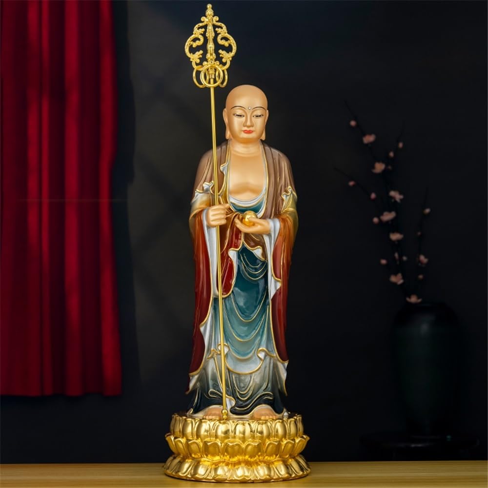 Figuras de Budas Estatua de Buda de Cobre Puro for Sala de Estar, Adorno de pie, decoración Feng Shui Budas Decorativos(Pequeño)