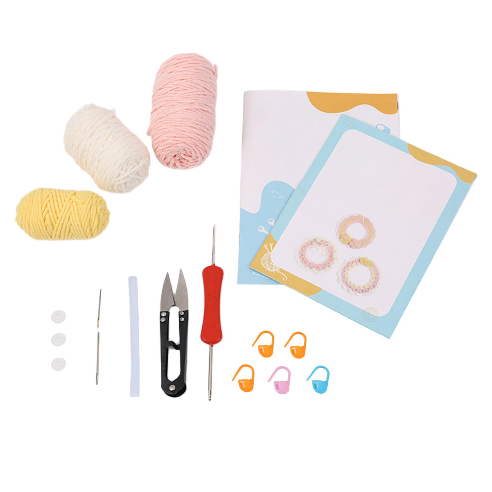 Tsophreniq Beginner Crochet Set Crochet Pet Bib Set for Beginner Adult Includes Step-by-Step Instruction Yarns Hook Pet Accessories