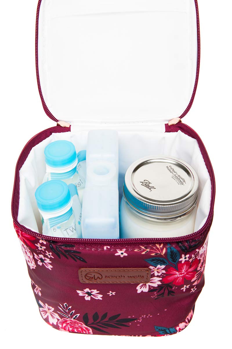 Sarah Wells Cold Gold Sac isotherme pour lait maternel avec bloc de glace (Berry Bloom)