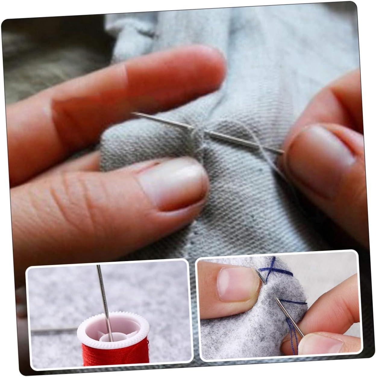 Gadpiparty 5sets Large Eye Needles Embroidery and Stitching Tools for Hand Sewing Crafting and DIY Projects Convenient Storage Tubes Included