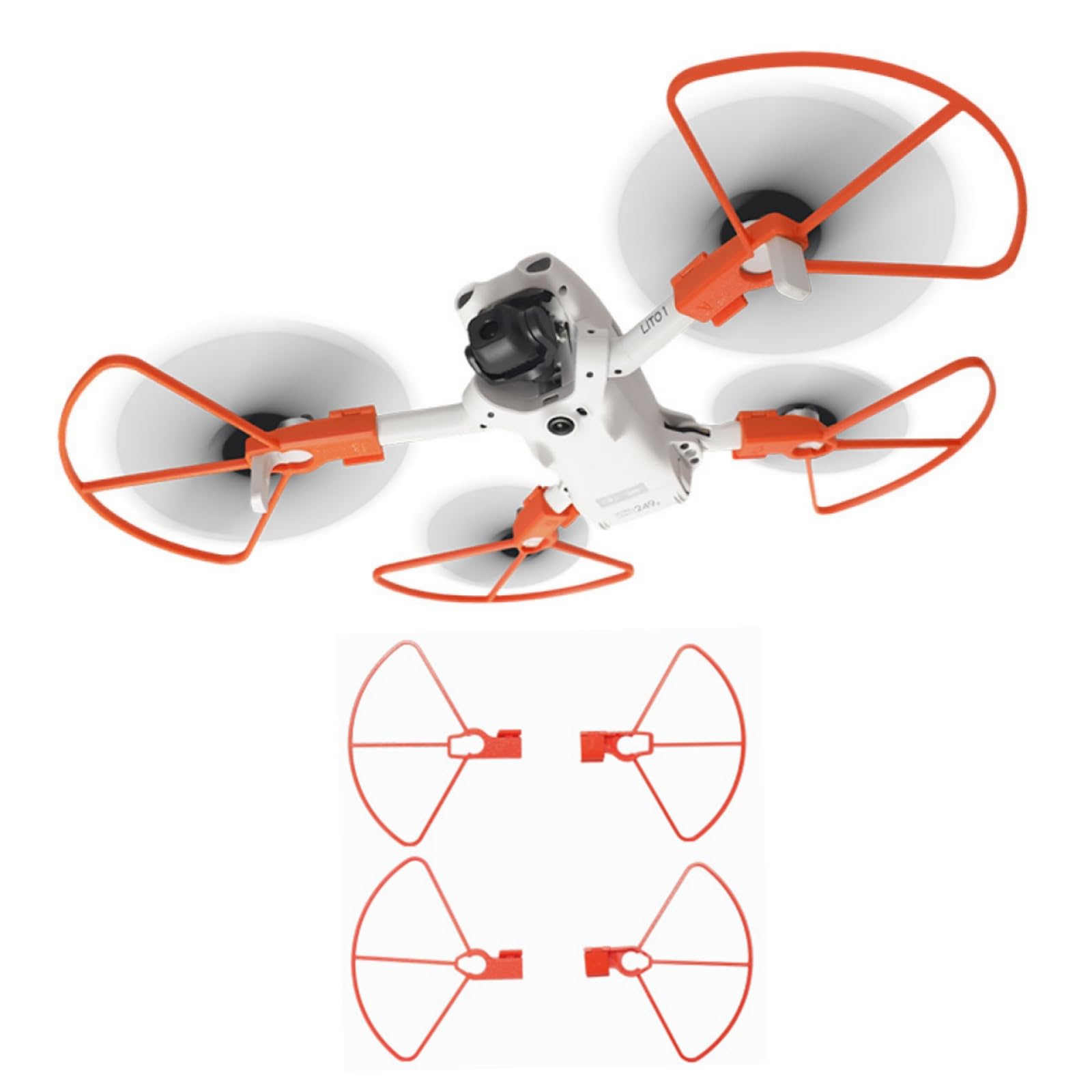 Dla DJI Lito X1 Lekkie pierścienie na śmigła, osłona ochronna, odporna na zarysowania i uderzenia, przenośna osłona ostrza Drone LITO 1/LITO X1 (pomarańczowy)