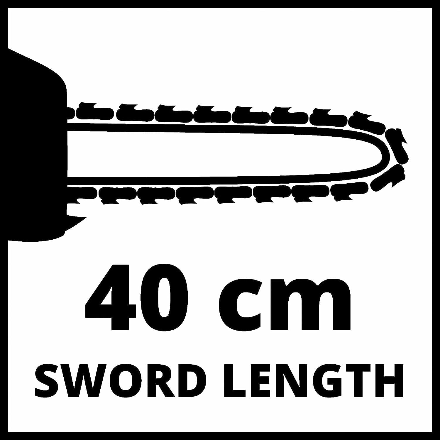 Einhell Tronçonneuse électrique GC-EC 2040 (puissance de 2000 W, longueur 37,5 cm, vitesse maximale de la chaîne de 15,5 m/s, tension de chaîne sans outil, protection anti-rebond à frein de chaîne)