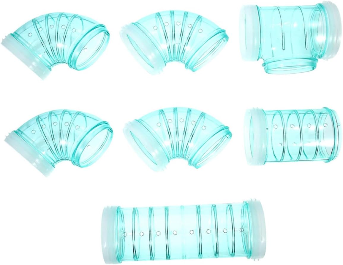 DIY Hamster Tunnel Set 3 Packs Plastic Cage Connectors Small Animal Maze Tubes Blue for Hamster Play and Cage Expansion