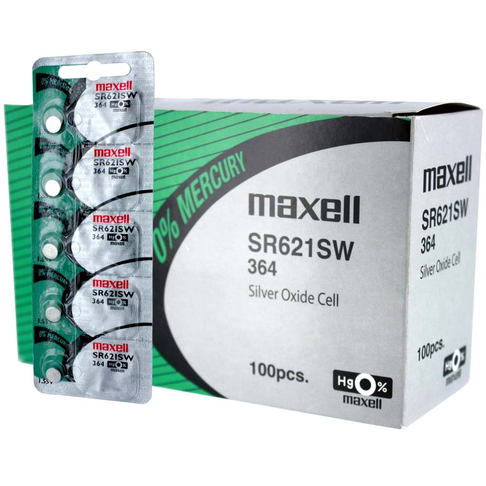 100 szt. Maxell SR621SW SR60 SG1 364 srebrny zegarek z tlenkiem srebra