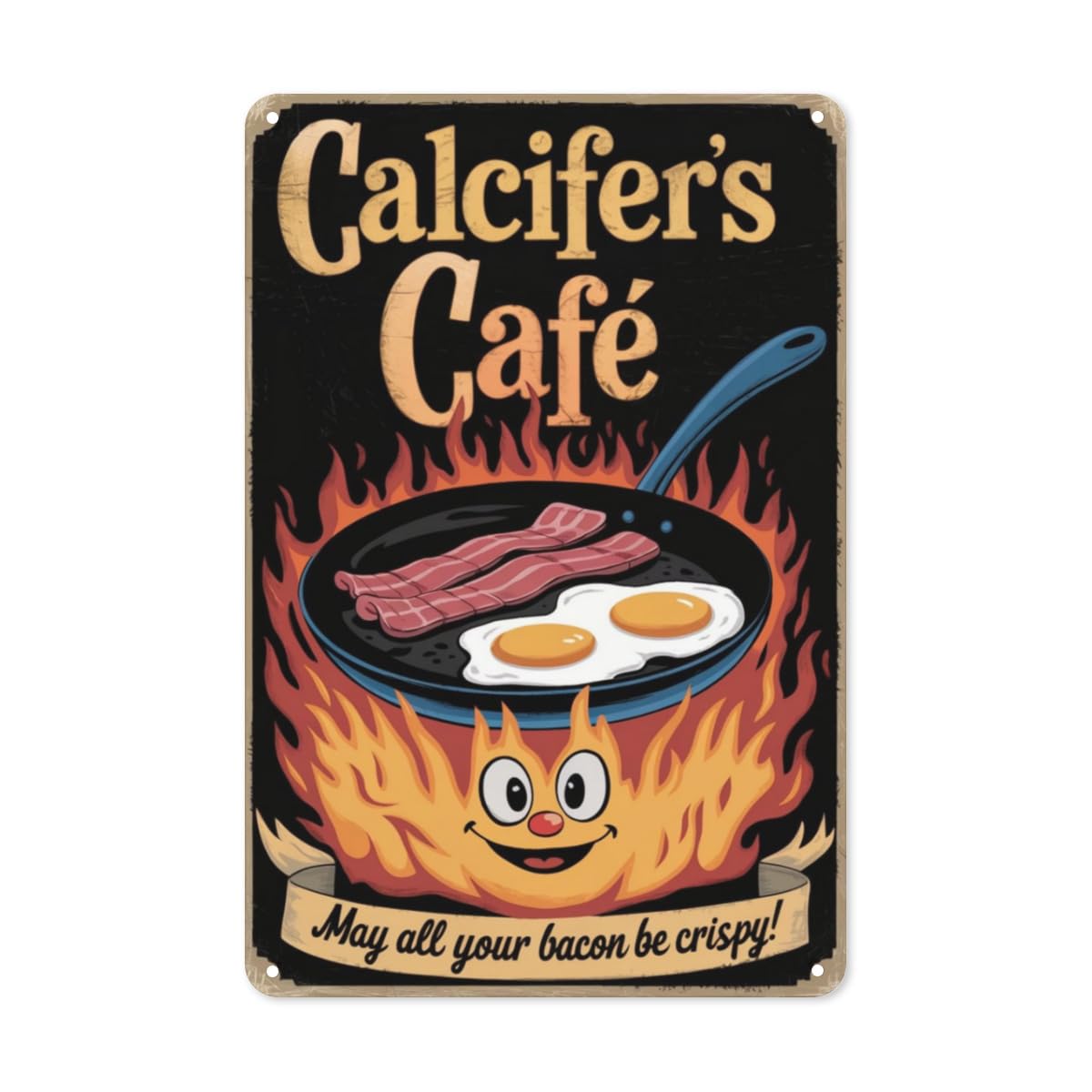 Yepyayqvk Tin Sign 307 Whimsical Diner Tin Sign Retro Metal Wall Art For Breakfast Nook, Cafe Kitchen & Miyazaki Fan Room 6X8 Inch