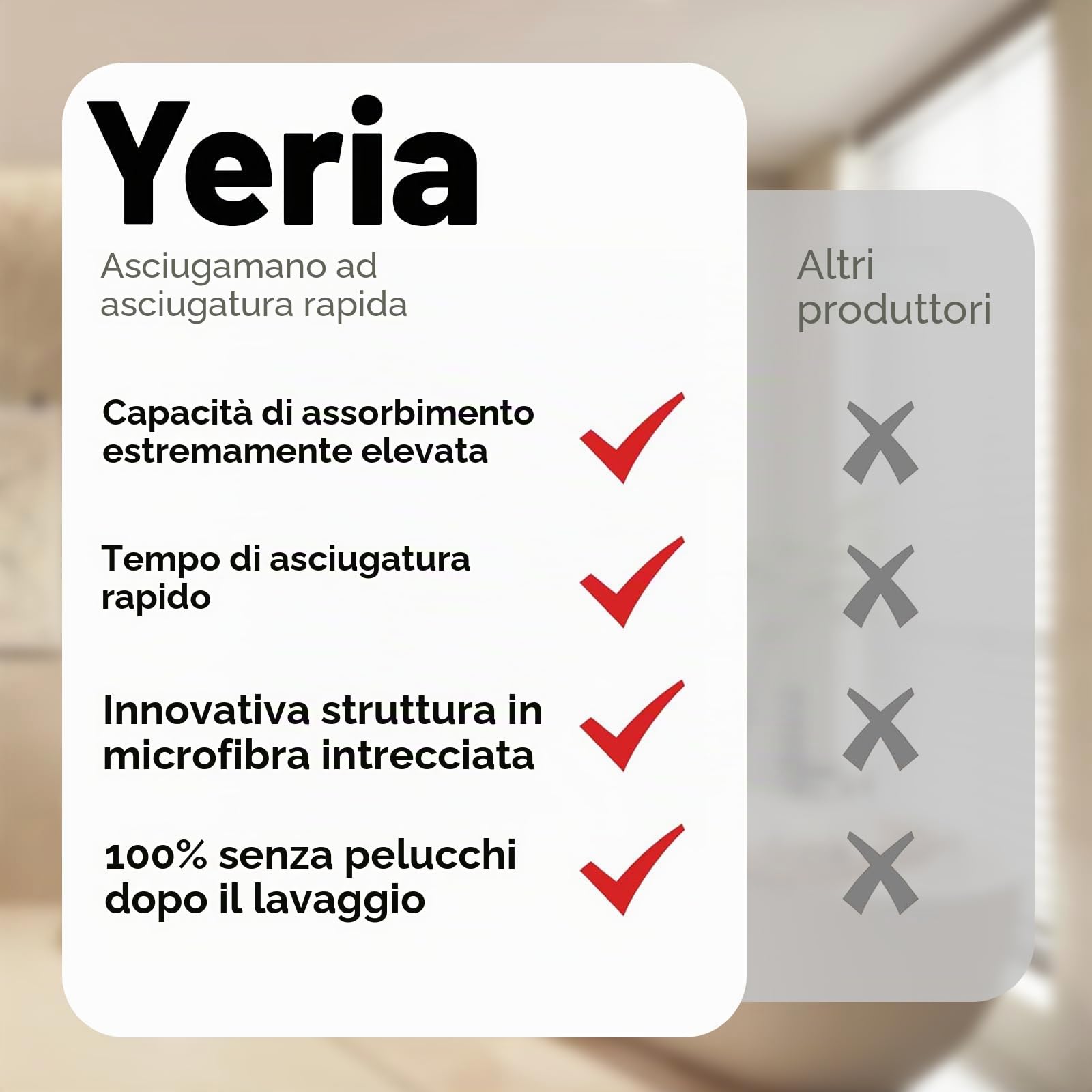 Panno XXL ultra-assorbente per Doccia, 3 pezzi 40x40 cm Panno Microfibra Auto Per Asciugatura E Pulizia Esterni per la casa, la doccia, l’auto