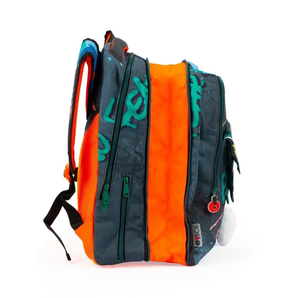 GO POP Zaino Estensibile Round Per Bambini, 3 Scomparti E Tasche Interne, Schienale E Spallacci Imbottiti, Con Fascia Personalizzata E Pop Up, Per Scuole Elementari e Medie