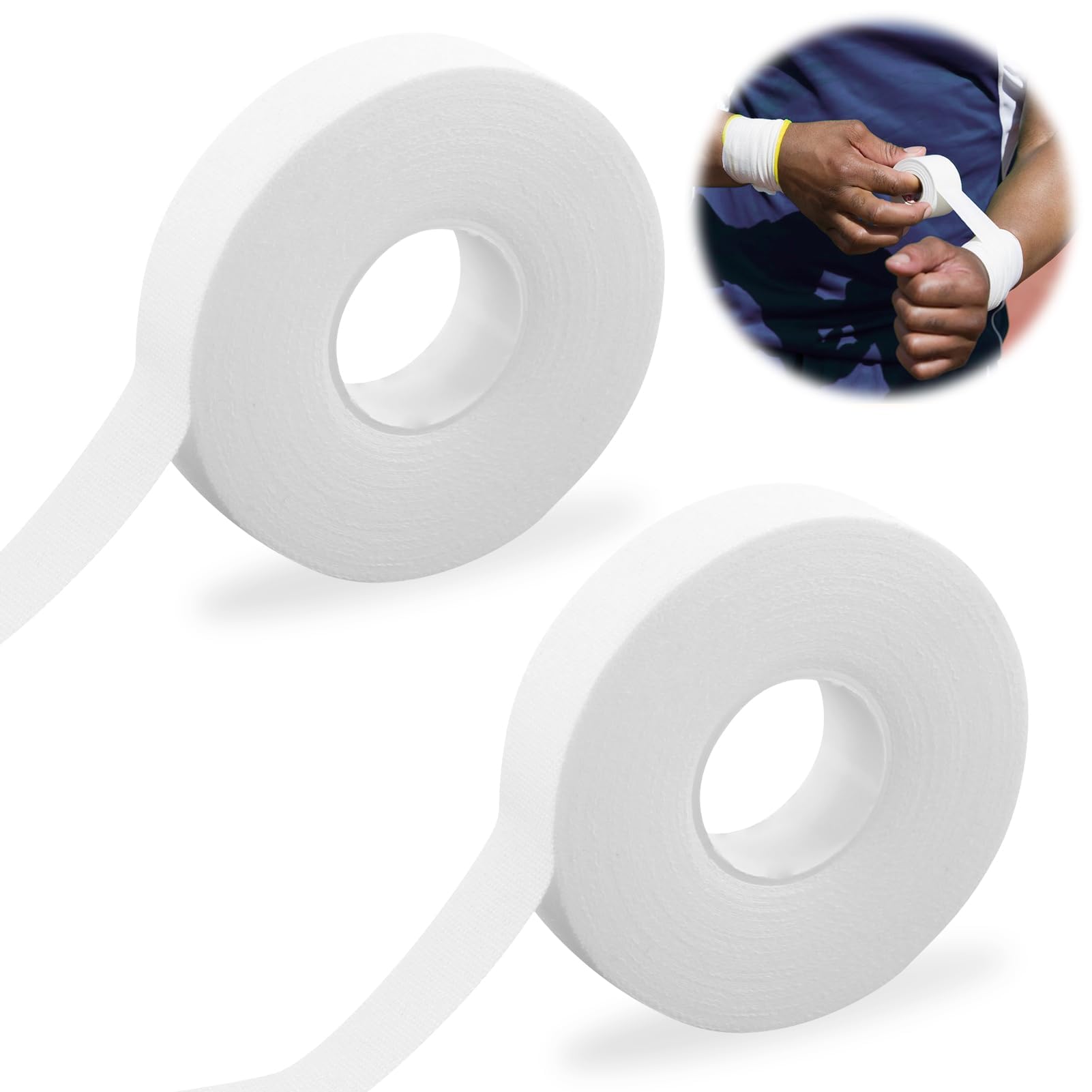2 Rouleaux Tape pour Doigts, Bande pour Doigt Sportif（10M 1,5cm Breit, Tape Sportif, Strappal, Strappal, Strap Sport pour Doigts pour Prévention des Blessures et Soutien des Strap