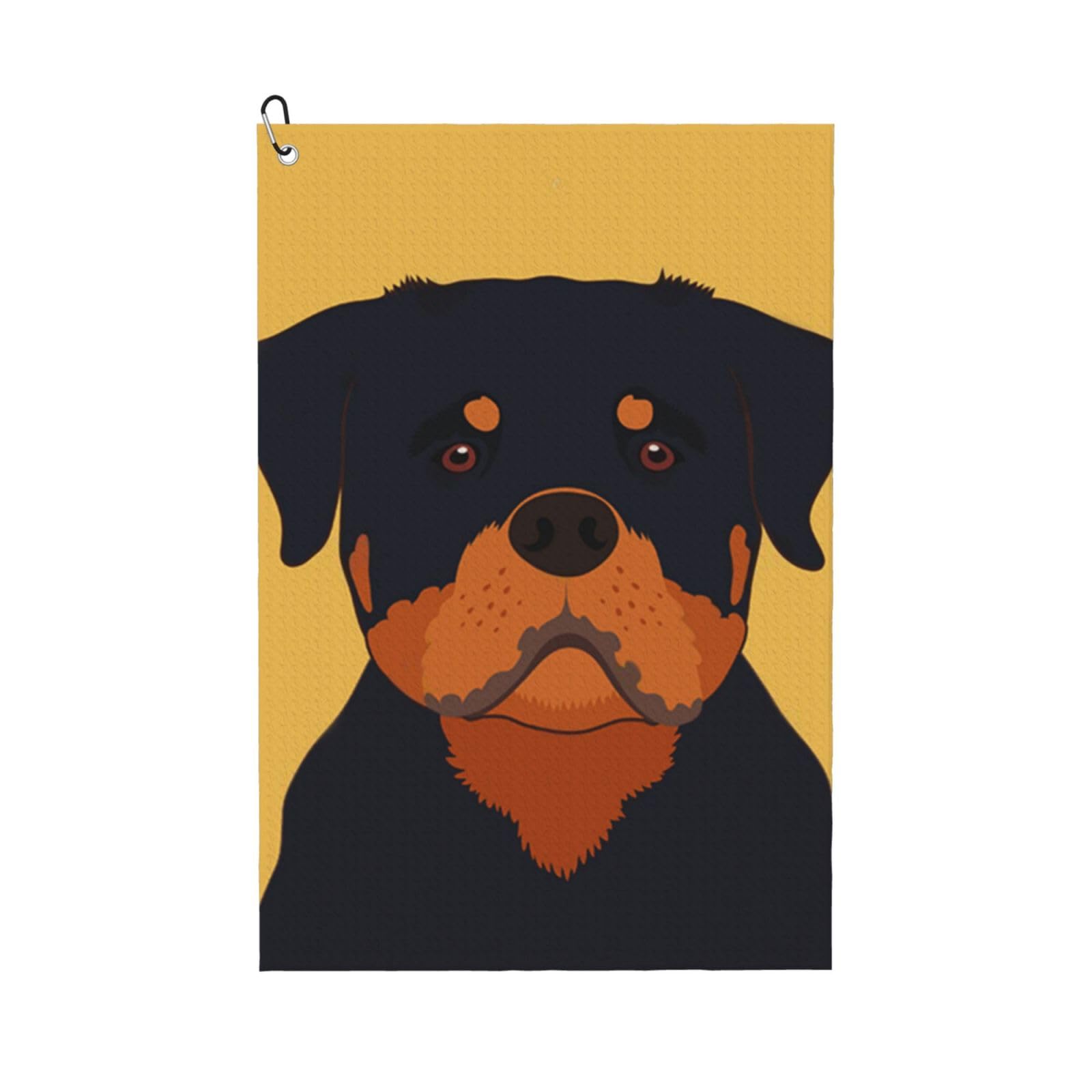 Hnnkloy Rottweiler Dog, 16x24 in Portable Waffle Golf Towels with Carabiner Clip for Golf Bag