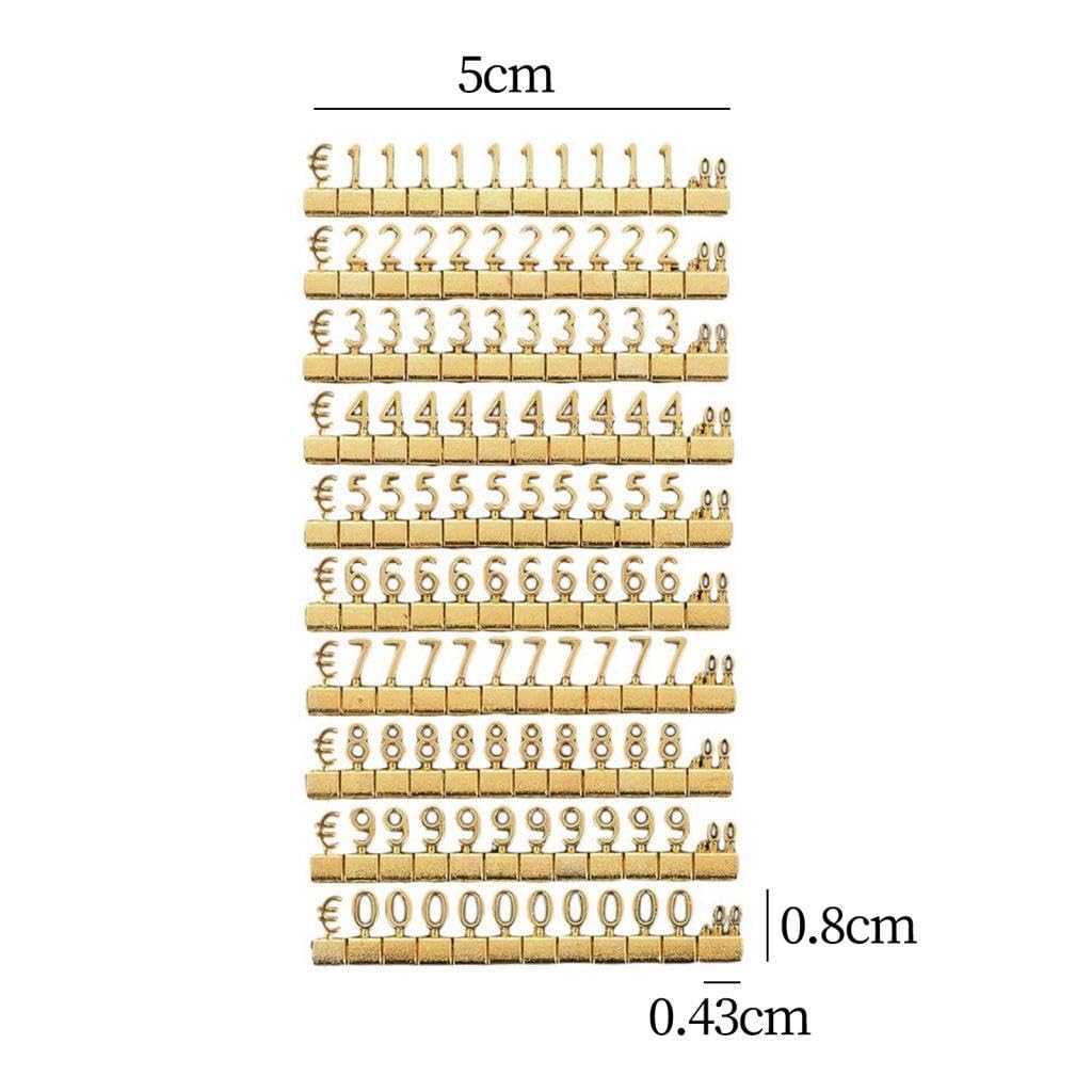 10 Stück Digitales Preisschild Cubes Preisdisplay Markierungsanhänger Kleidung Etikett Preismarker Preisetikett für Schmuckauslage Gefertigt Aus Legie, Golden