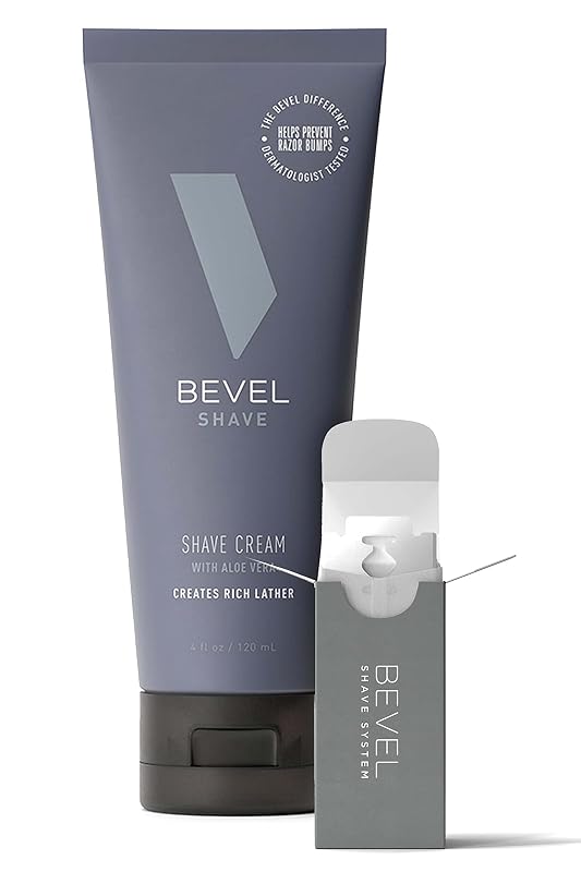 Bevel Creme de Barbear e Lâminas de Barbear de Dois Gumes, Pacote com 20