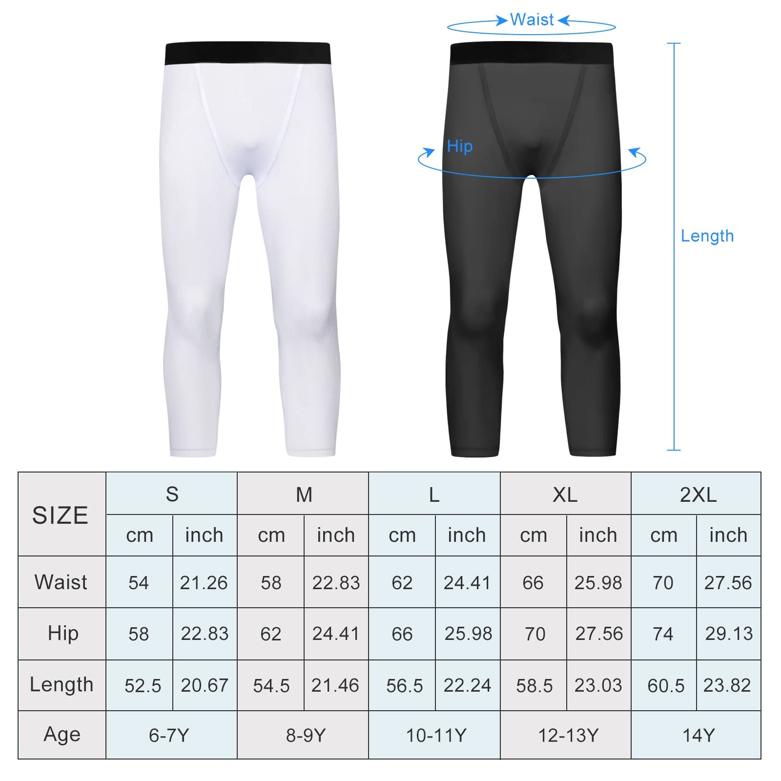 3/4 Niños Leggings de compresión Juvenil Medias Capa Base Deportes Running Capris Pantalones para niños para Entrenamiento Baloncesto