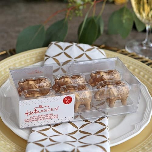 Miniatura 4 de Kate Aspen Lucky Golden Elephant - Portatarjetas de lugar, soportes para fotos, recuerdos de fiesta, decoraciones de boda india, tarjetas de