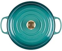 Vista 9 de Le Creuset Signature Cacerola de hierro fundido esmaltado, 3.5 cuartos de galón, color naranja (Flame)