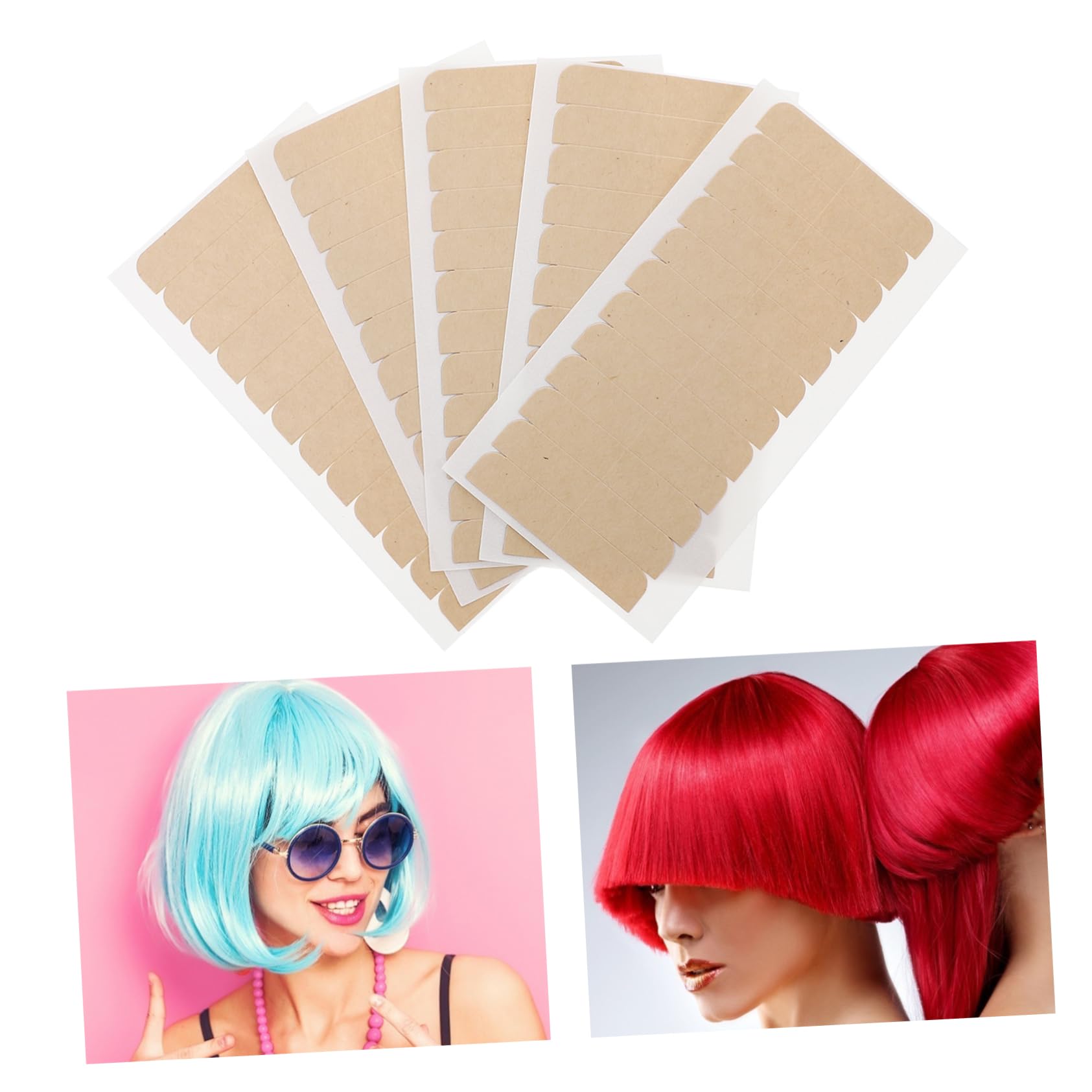 Angoily Double Sided Tape Adhesive Strips for Hair Extensions 240pcs Total 10 Sheets Per Pack Wig Glue Patch
