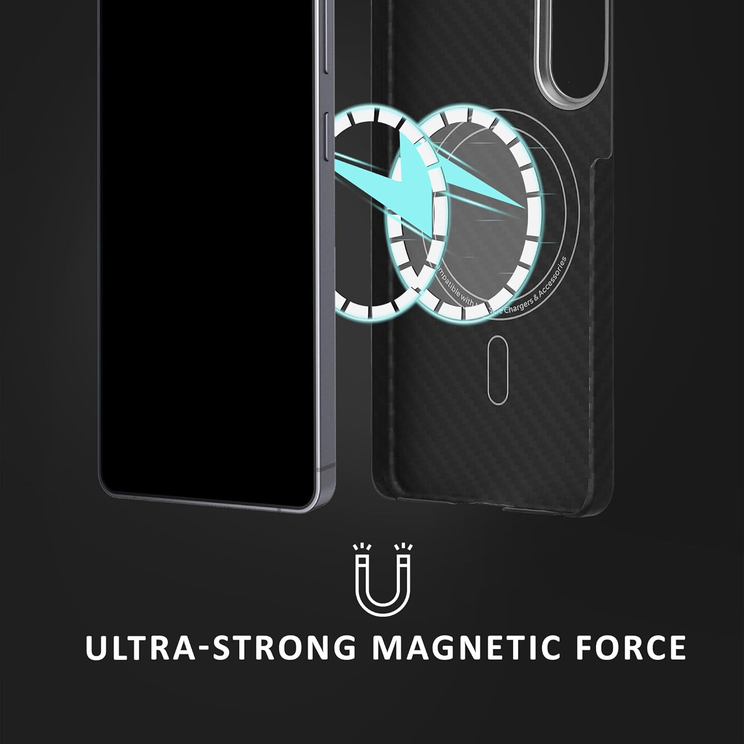 kalibri Ultra Thin Phone Case for Samsung Galaxy S26 Plus Case - Aramid Fibre Ultra Lightweight Mobile Phone Case - Scratch Resistant - Compatible with MagSafe - Black Matte