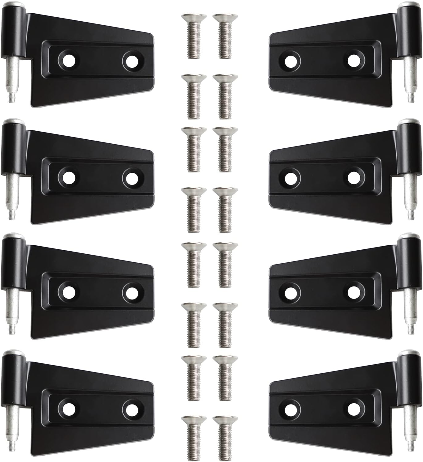 Door Hinges Compatible with Wrangl-er JK JKU Unlimited 2007-2018 Aluminum Door Hinge Kits 2 Doors & 4 Doors (8 Pcs w/ 16 Pcs Screws)