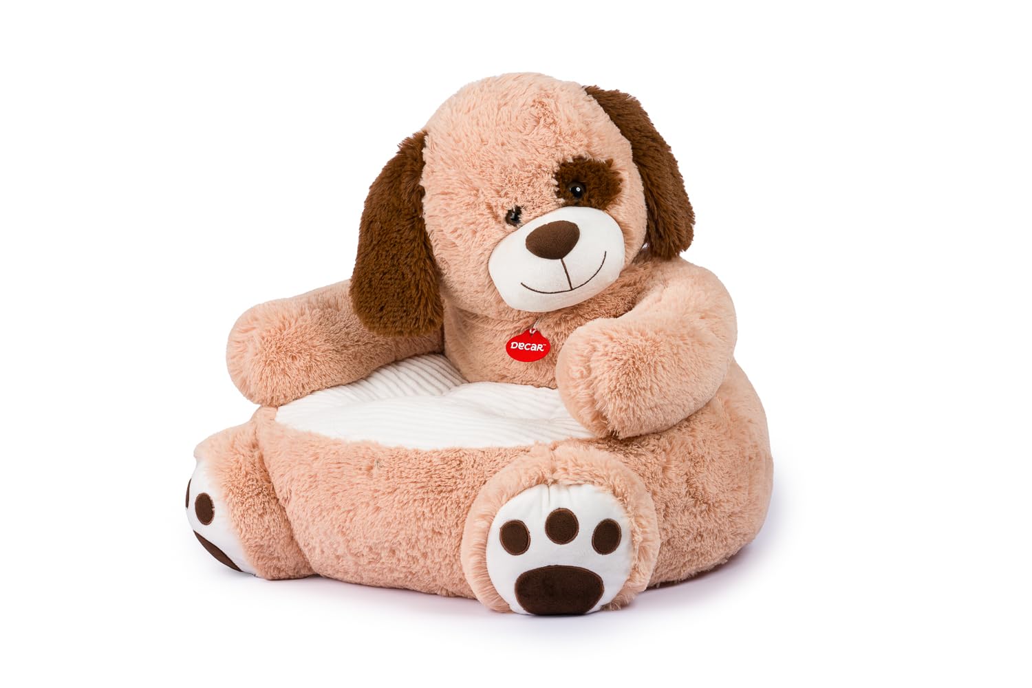 Poltrona Bambini 2 Anni Poltroncina per Bambini Gatto o cane Peluche, Sedia per Bambini, Comoda e Legger Per Bambini 12+ Mesi,Beige (Cane)