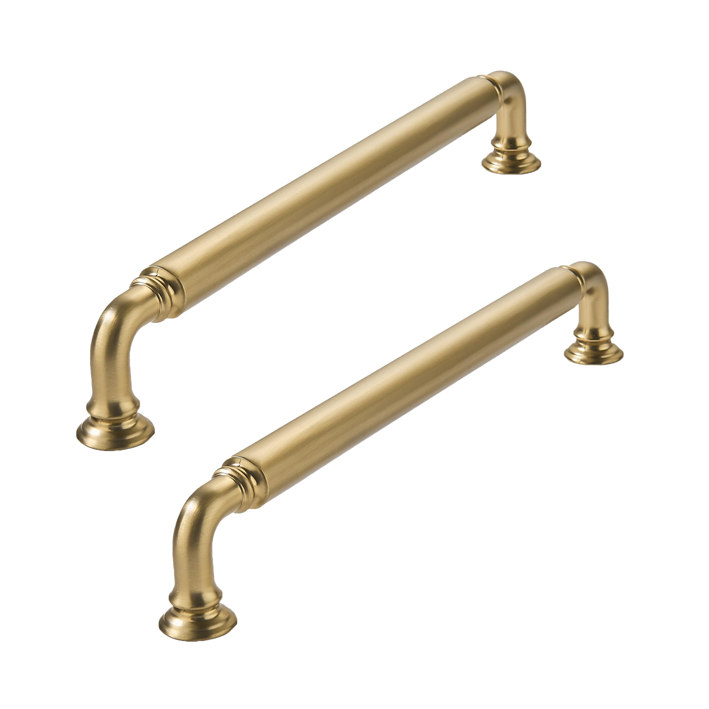 2 Pack 6 Inch Hole Center Champagne Bronze Cabinet pulls Champagne Brass Heavy-Duty Solid Cabinet Handle Hardware Suitable for cabinets Dressers Kitchens and Bathroom cabinets.