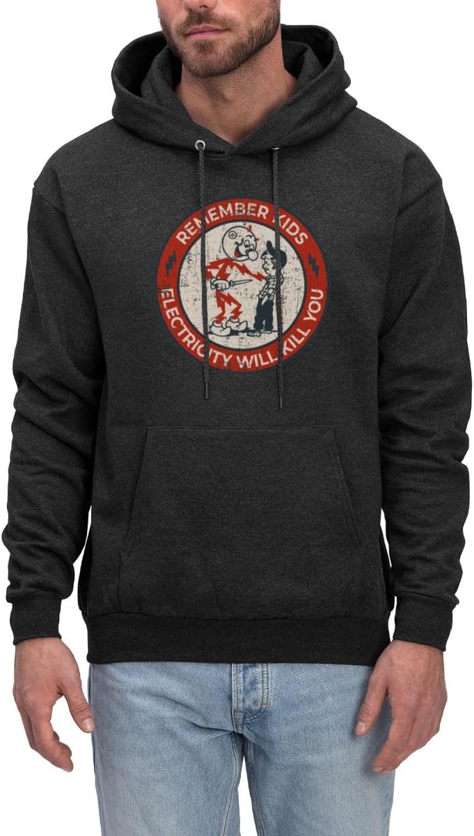 Spreadshirt Remember Kids Electricity Will Kill You | Educational Joke Men's Hoodie