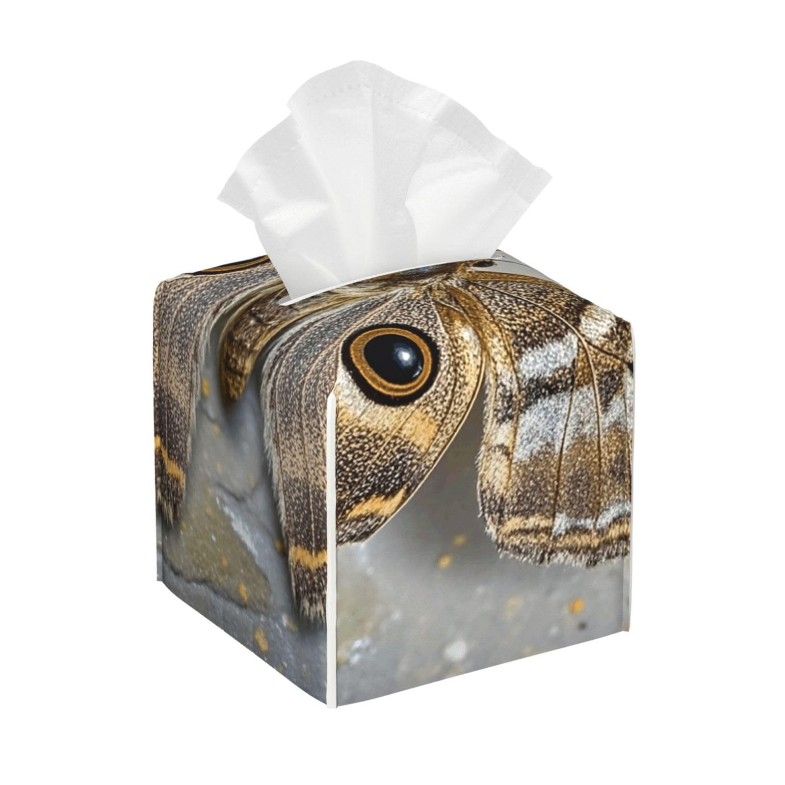 Pu Leather Cube Tissue Box Holders Modern Waterproof Square Tissue Box Cover Moth Facial Paper Holder for Bathroom Kitchen Nightstand Office Home Decor