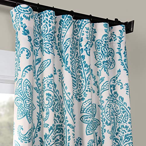 HPD Half Price Drapes Printed Room Darkening Curtain 50 X 108 (1 Panel), BOCH-KC16072E-108, Tea Time Teal - Image 2