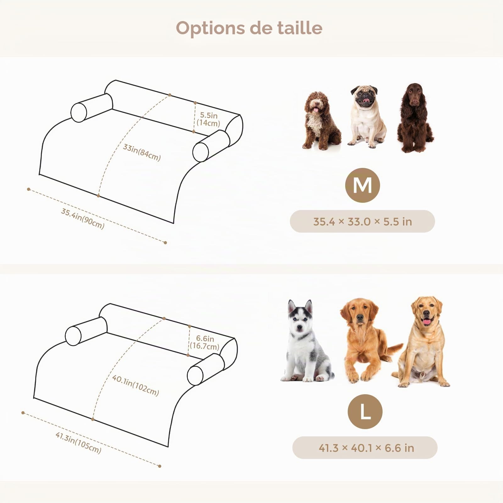 Avont Panier pour Chien Déhoussable et Lavable, Coussin Anti-Stress Protège-Canapé, Tapis pour Chien Grande Taille, Matelas Lit Couchage et Mobilier Protection Canapé 90 × 80 cm -M(Gris)